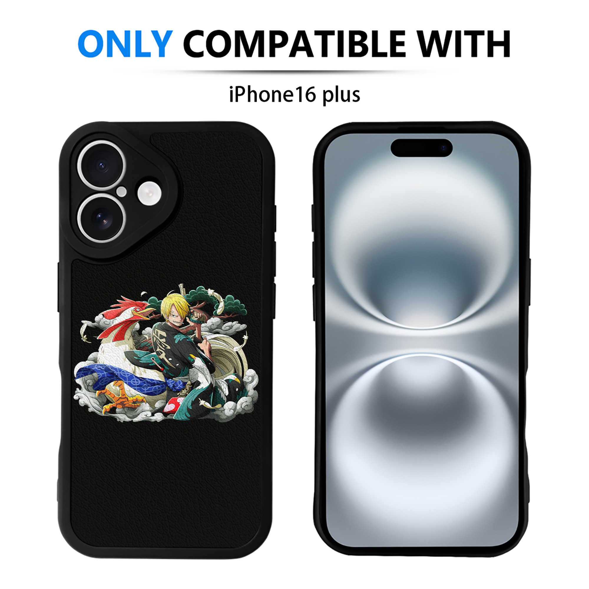 （画像用） ワンピース サンジ ONE PIECE Sanji 【iPhone 16シリーズ対応】シリコンスマホケース（レザー調） 材質：シリコン